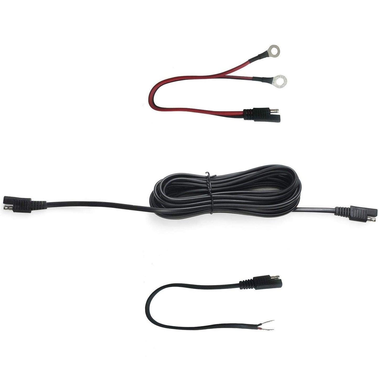 16FT SAE Battery Charger Extension Cable with Ring Terminal and Adapter