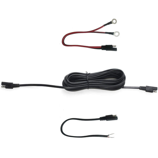 16FT SAE Battery Charger Extension Cable with Ring Terminal and Adapter