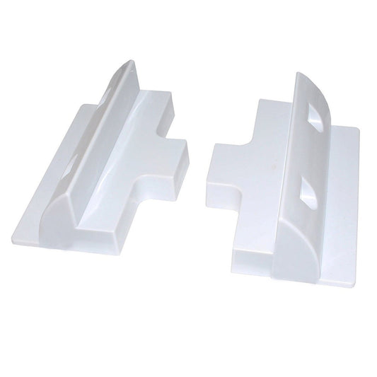 Dual White Solar Panel Mounting Brackets for RV and Boat Roof Installation