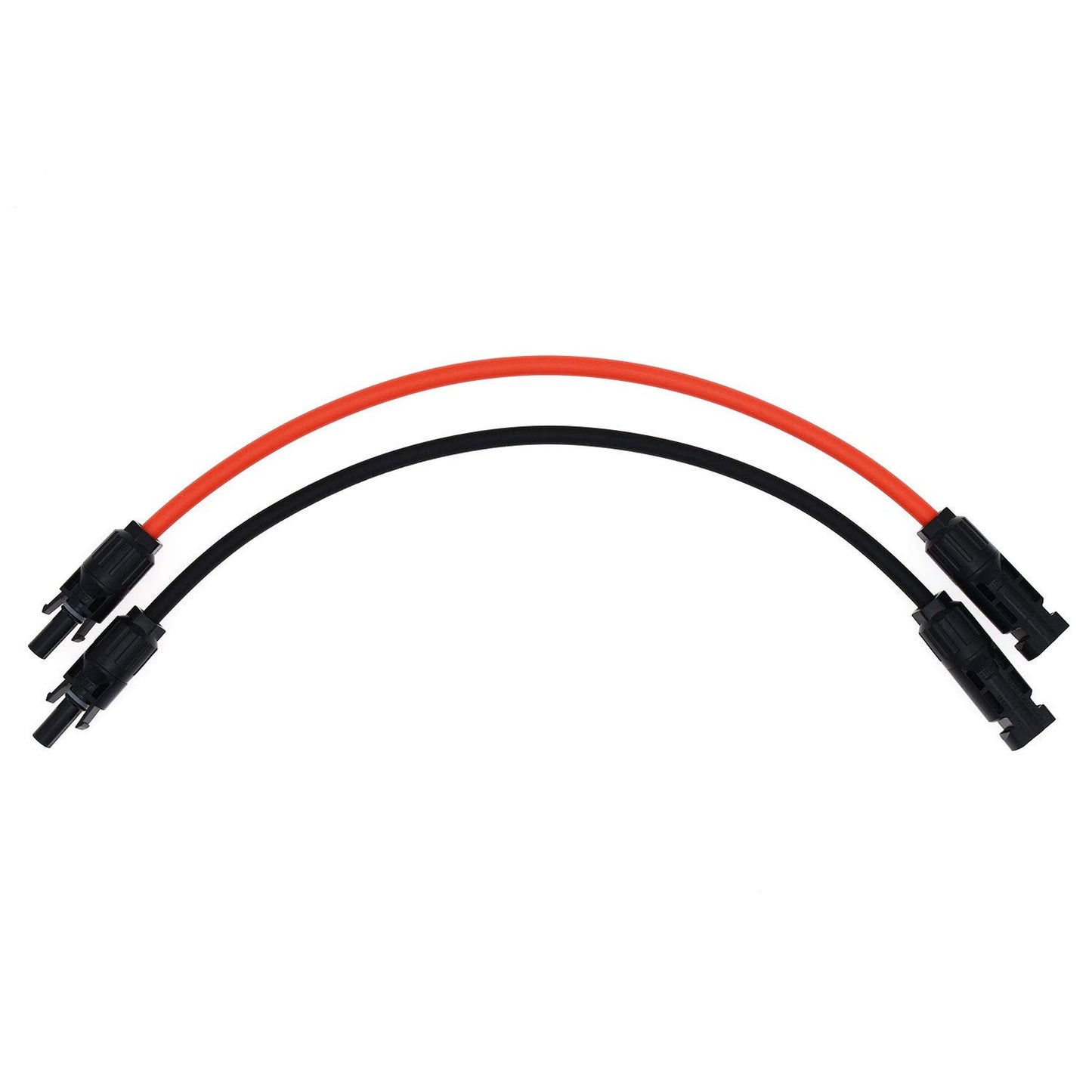 Solar Panel Extension Cable 10AWG 1FT Black Red Connector Pair