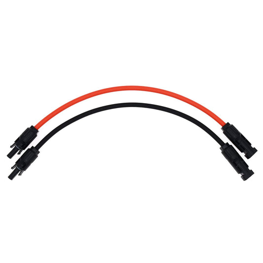 Solar Panel Extension Cable 10AWG 1FT Black Red Connector Pair