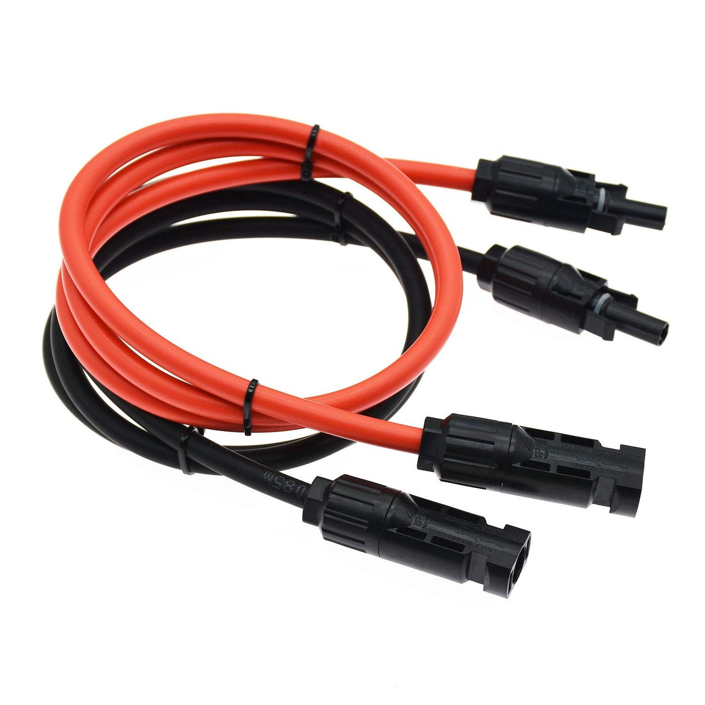 Solar Panel Extension Cable 10AWG 3FT Black Red Connector Pair