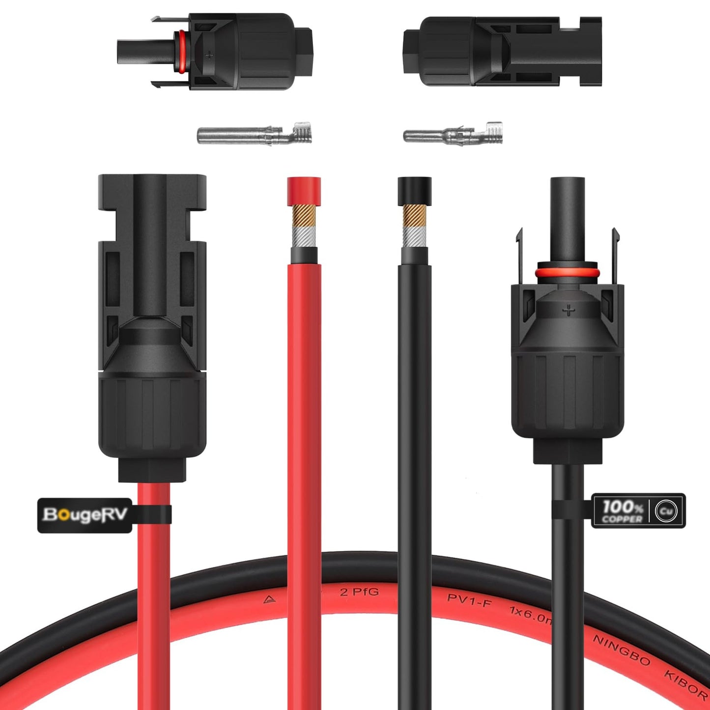 10FT 10AWG Solar Extension Cable Kit with Connectors for Solar Panels