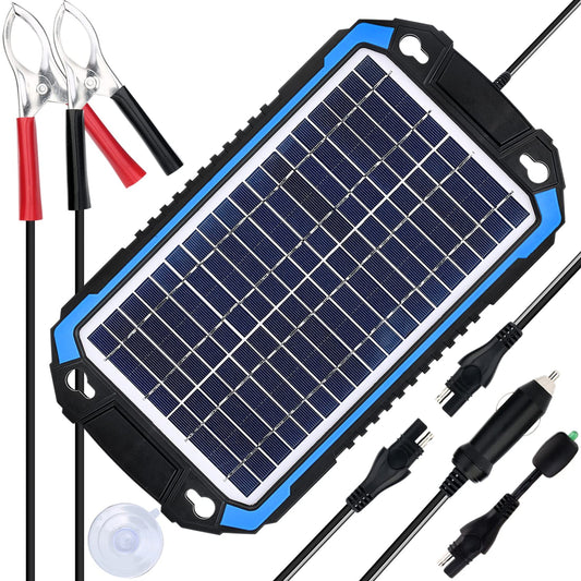 Efficient 12V Solar Car Battery Maintainer for Marine RV and Trailer Use