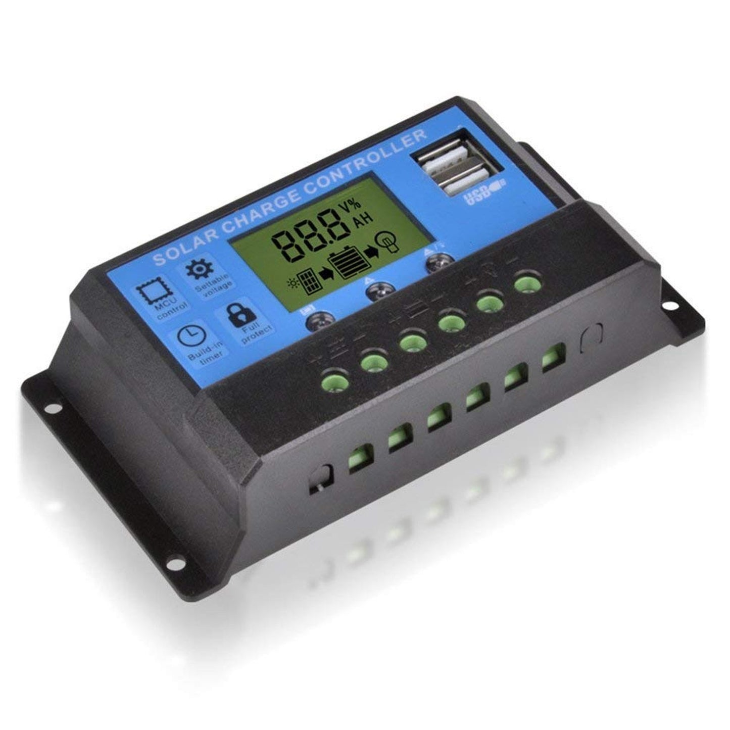 Smart Solar Charge Controller with USB Outputs for 12V 24V 30A Systems