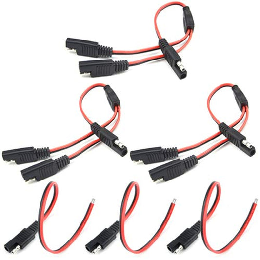 SAE Y Splitter Adapter Cable Set for Automotive DC Power Quick Disconnect