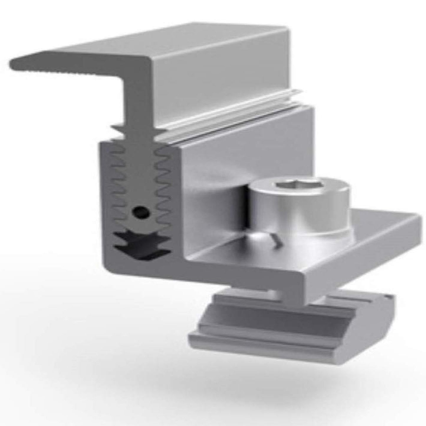 Adjustable Solar End Clamp Set for Secure Panel Installation - 5 Pack