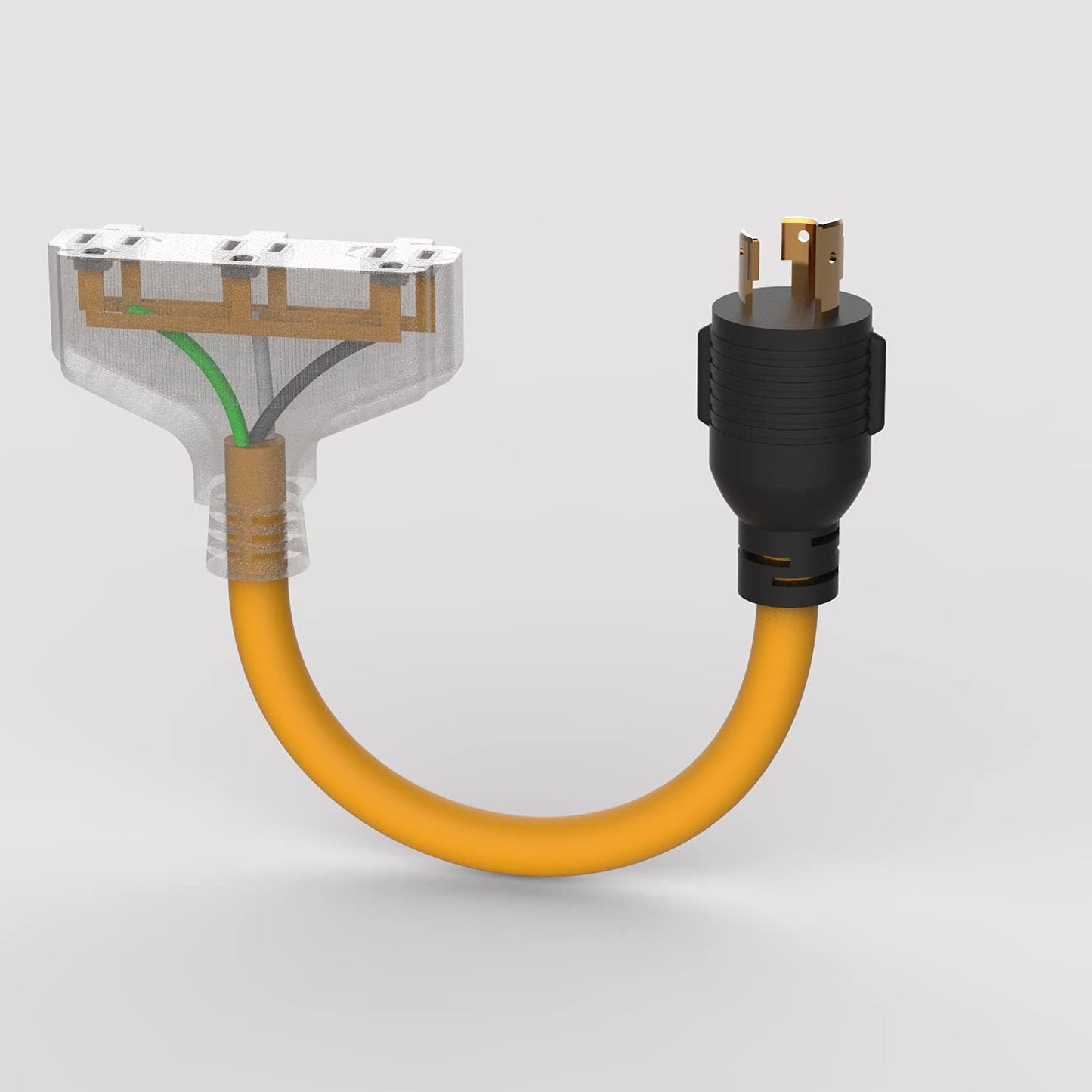 Generator Power Distribution Cord with Indicator Light, 10 Gauge 1.5FT