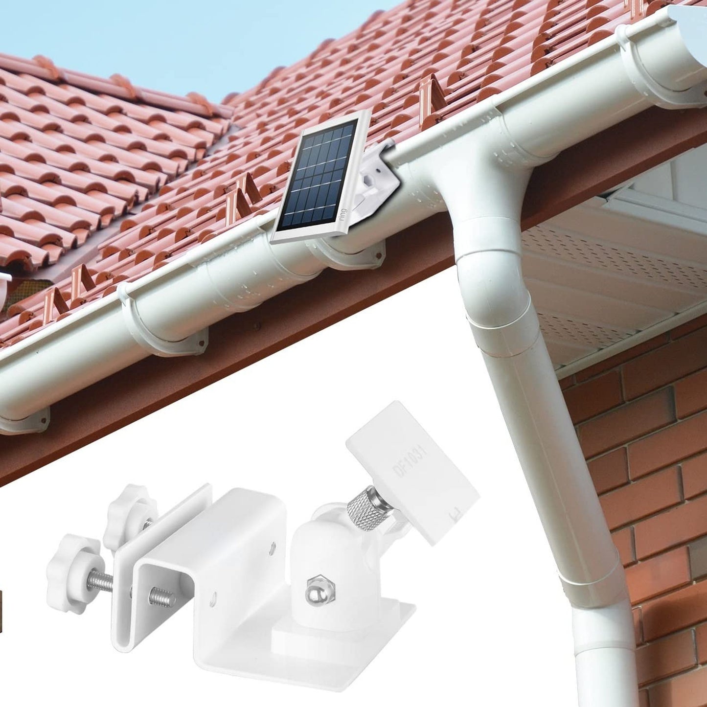 Gutter Solar Panel Mount for Ring and Arlo - Maximize Sunlight Exposure