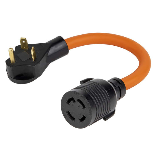 30A RV Generator to L14-30R Adapter, 1.5FT 4-Prong Locking Connector