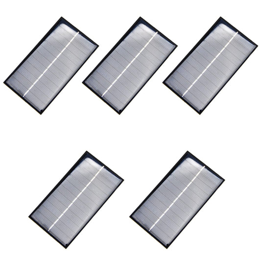 Mini Solar Panel Kit for DIY Projects - 5Pcs 6V 1W Polysilicon Cells