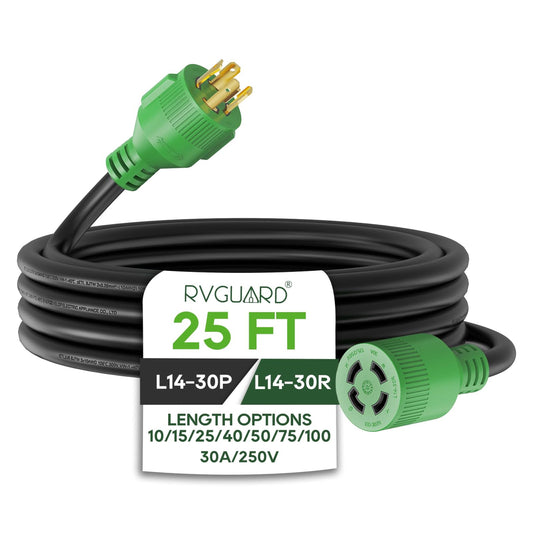 30 Amp 25 Foot Generator Extension Cord with Cord Organizer and ETL Listing