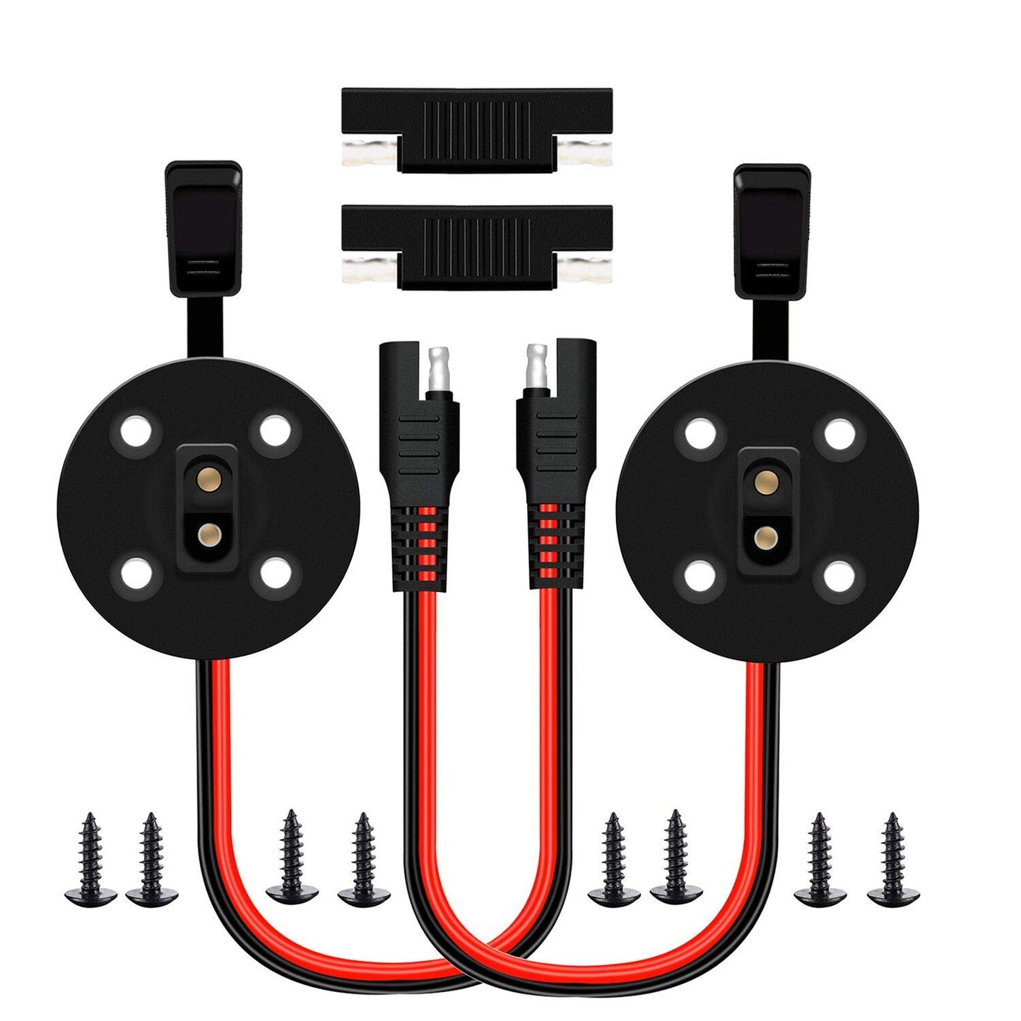 Solar Power Socket Connector Kit for Generators - Weatherproof 12AWG Cables