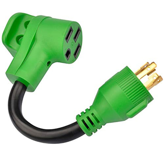 30 Amp to 50 Amp RV Generator Adapter Cord with LED Indicator 12 Inch