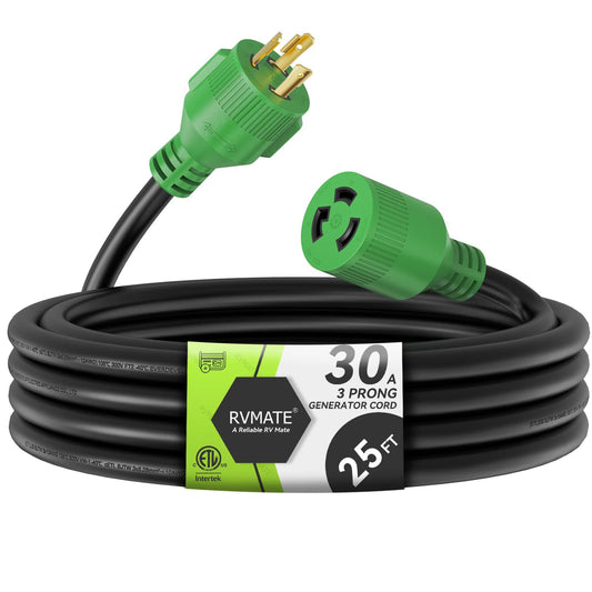 30 Amp 25ft Generator Extension Cord NEMA L5-30P/L5-30R Heavy Duty
