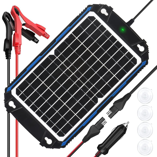 Smart 12W Waterproof Solar Battery Charger with MPPT for Cars and Boats