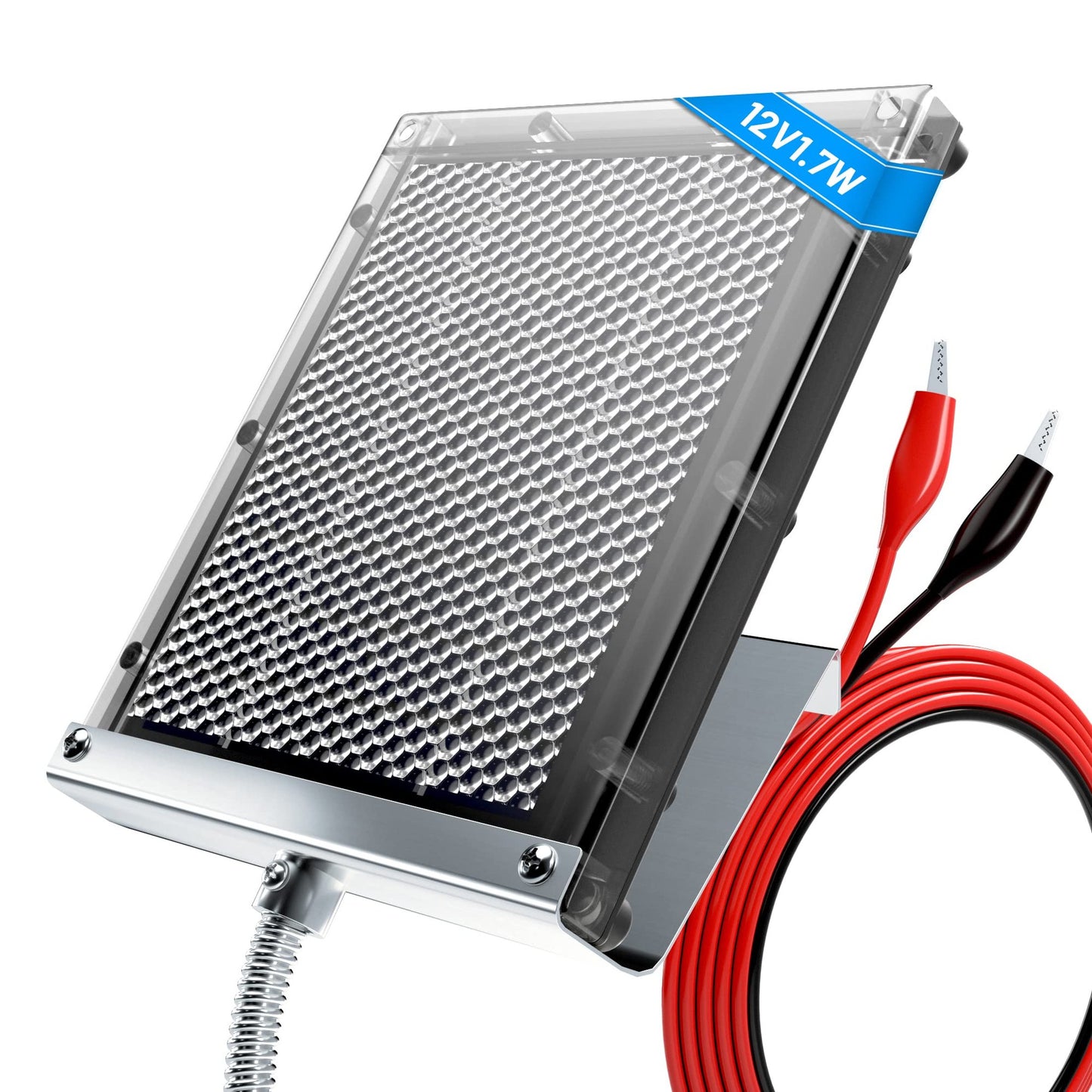 12V Solar Panel Charger for Deer Feeders with Mounting Bracket and Clips