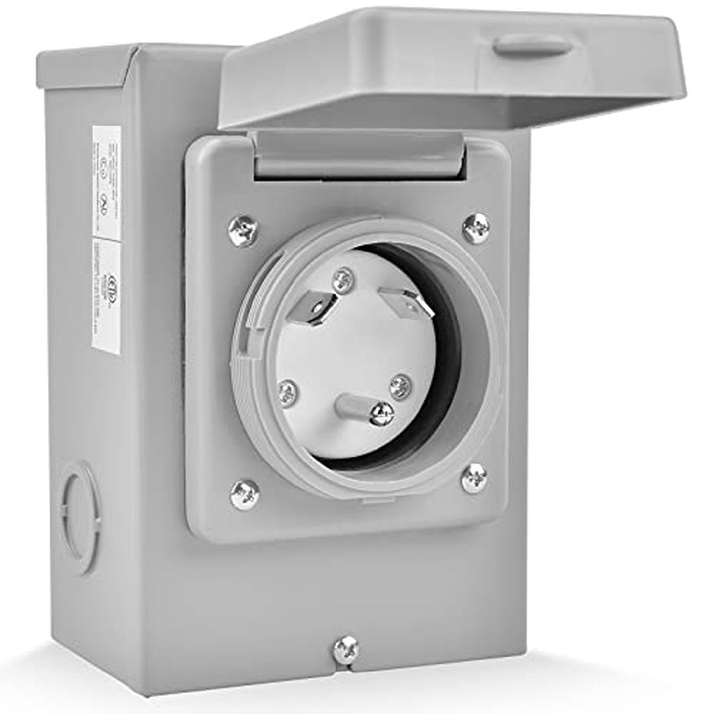 30Amp Waterproof Generator Power Inlet Box for Outdoor Use, ETL Listed