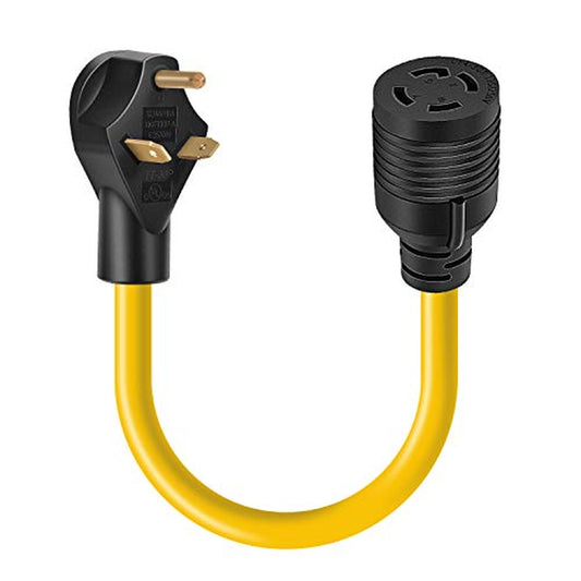30 Amp Generator Plug Adapter Cord, TT-30P to L14-30R, 1.5FT RV Connector