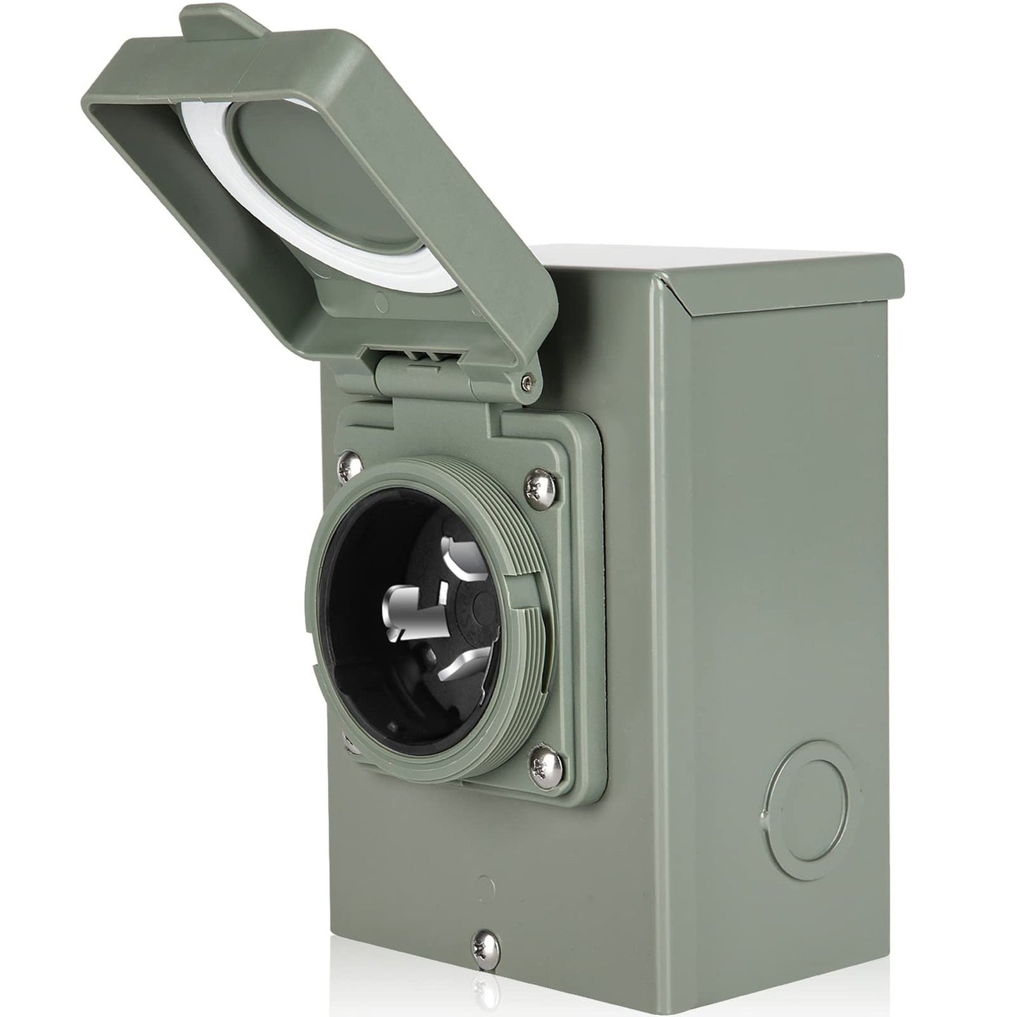 50 Amp Weatherproof Generator Power Inlet Box for Outdoor Use