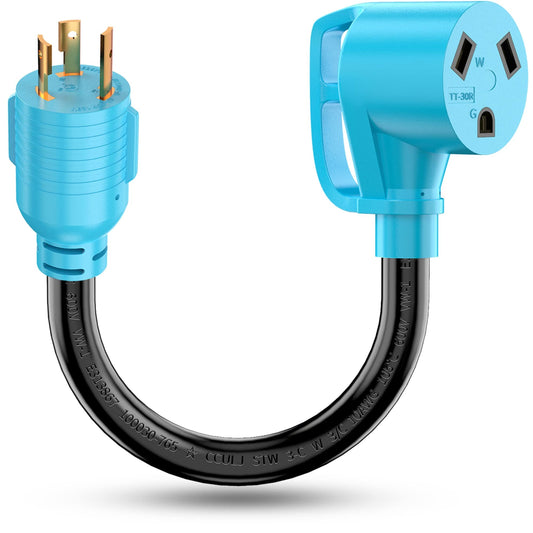 30 Amp Twist Lock Adapter Cord for Generator to RV with Grip Handle