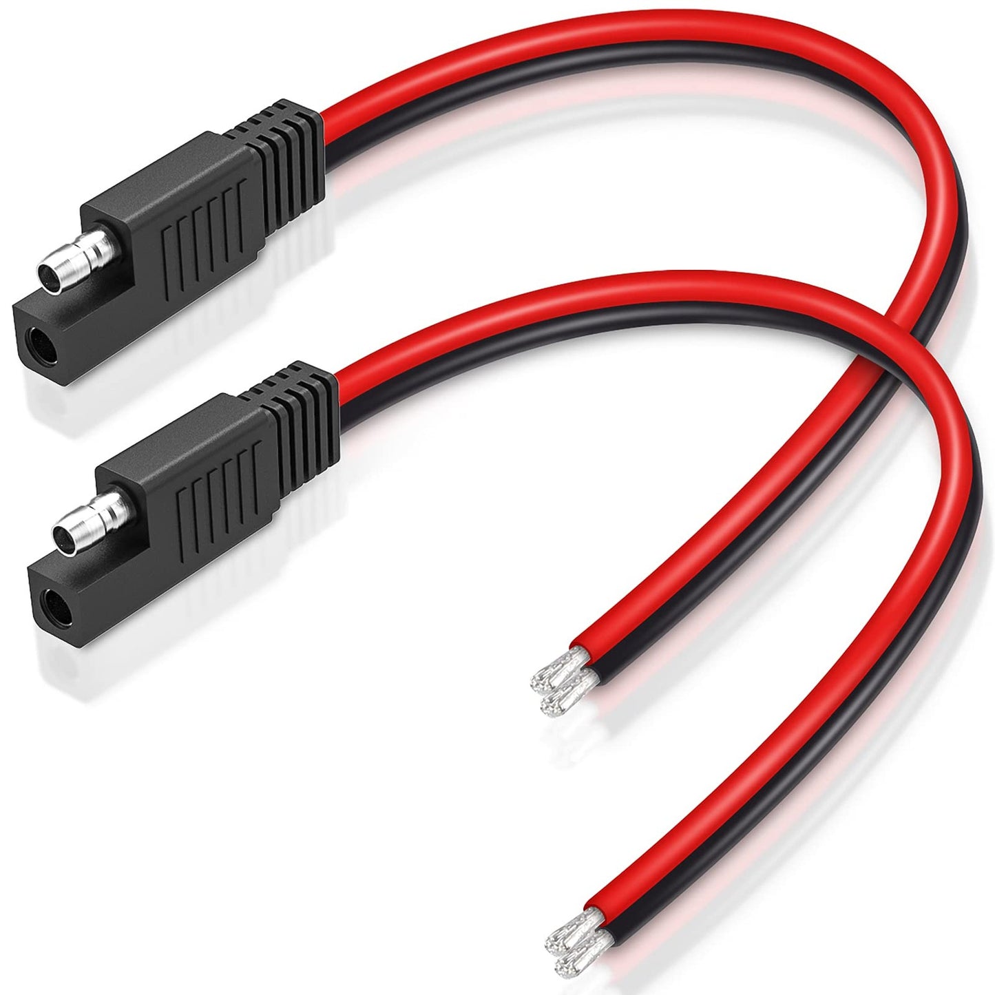 SAE Connector Extension Cable for Solar Power and Automotive Use (2 Pack)