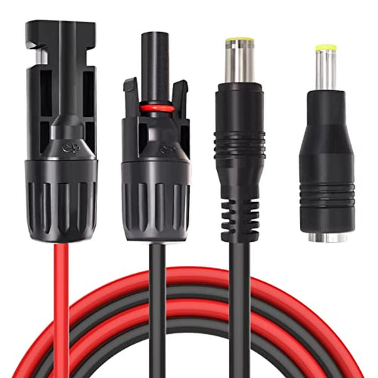 Solar Connector Extension Cable 6.23ft with DC 8mm and 5.5mm Adapters