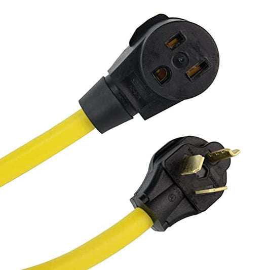 Heavy Duty 30 Amp to 50 Amp Generator Adapter Cord, 1.5FT Yellow 10AWG