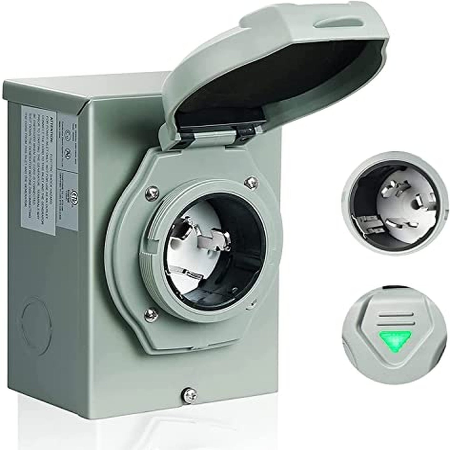 Weatherproof 50 Amp Generator Power Inlet Box for Outdoor Use