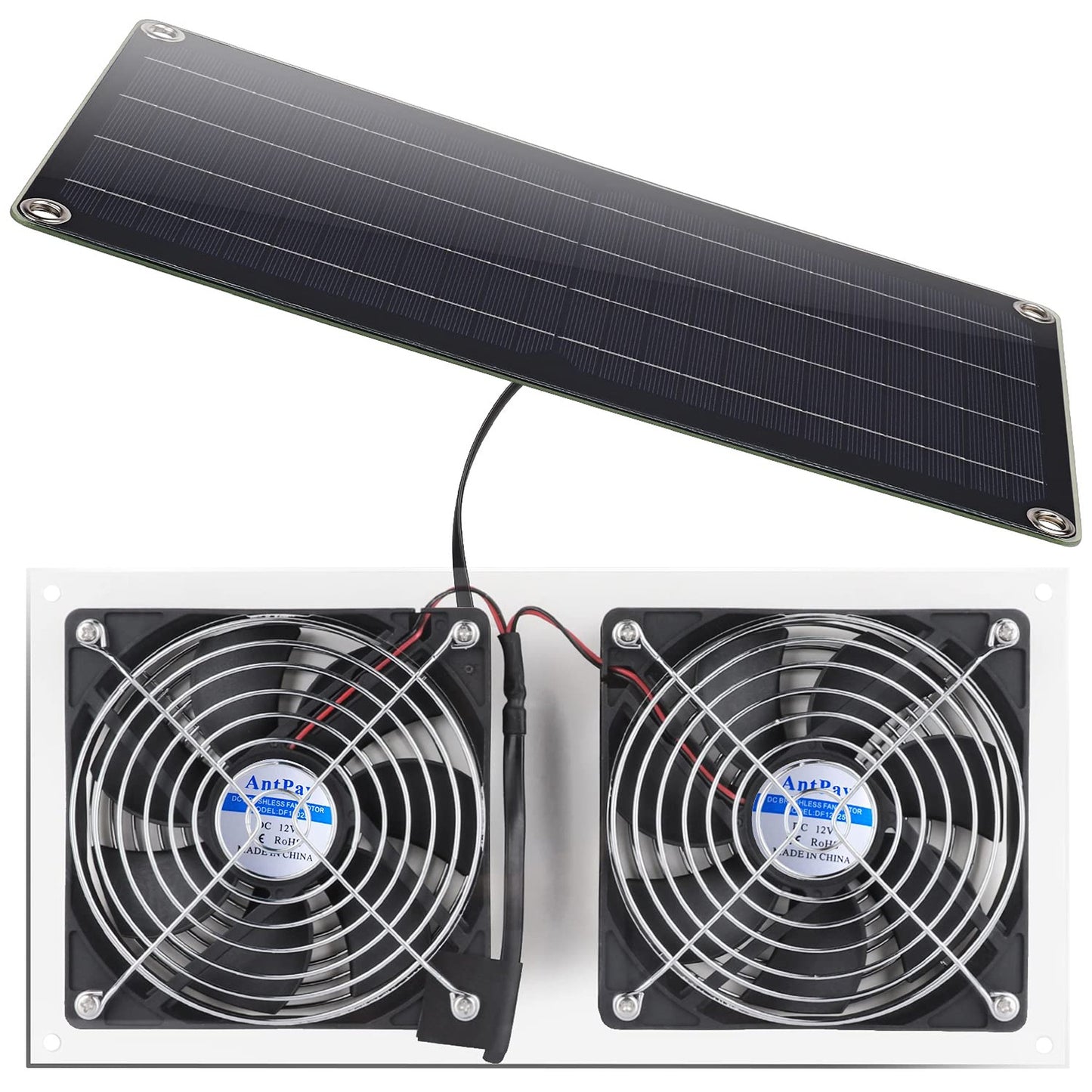 Solar Breeze Dual Fan Kit for Greenhouses and Outdoor Spaces