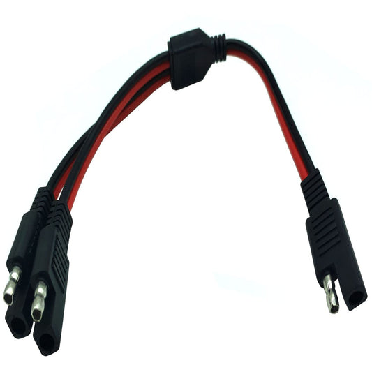 SAE 1 to 2 Splitter Cable for Automotive and Solar Power 14AWG 1Ft