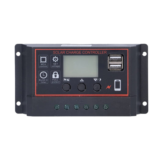 Smart Solar Battery Regulator with LCD Display for 12V/24V Systems