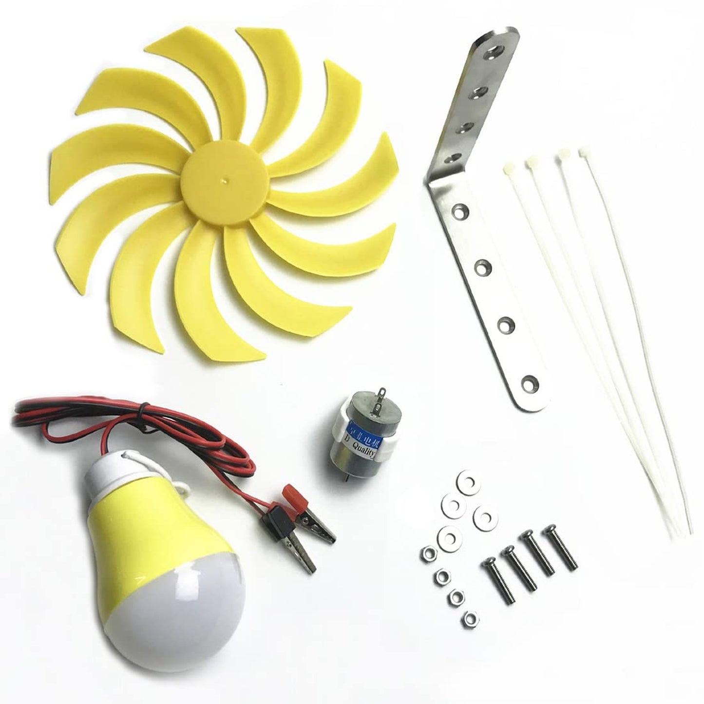 Compact Wind Turbine Generator Kit for DIY Power Generation and Science Projects
