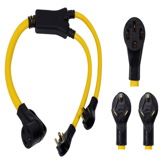 NEMA 2 Port 30A to 50A Power Cord Adapter for Generator and Welder