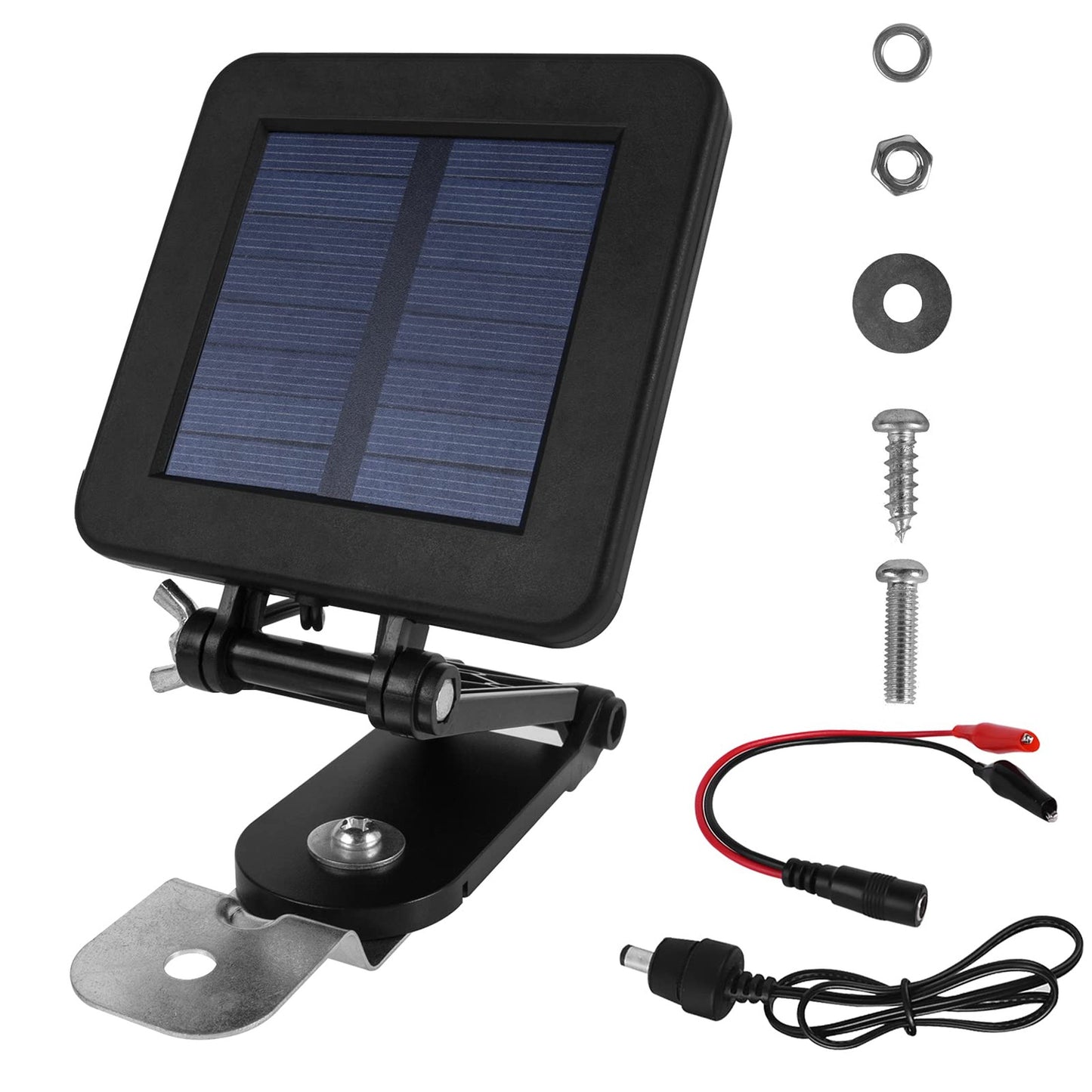 Solar Charger for Deer Feeders - Waterproof 6V Battery Maintainer with Adjustable Bracket