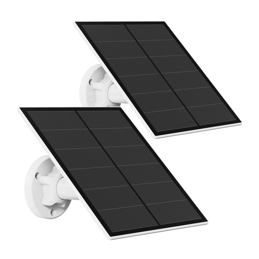 Solar Power Kit for Security Cameras - 5W Waterproof Panels with Adjustable Bracket