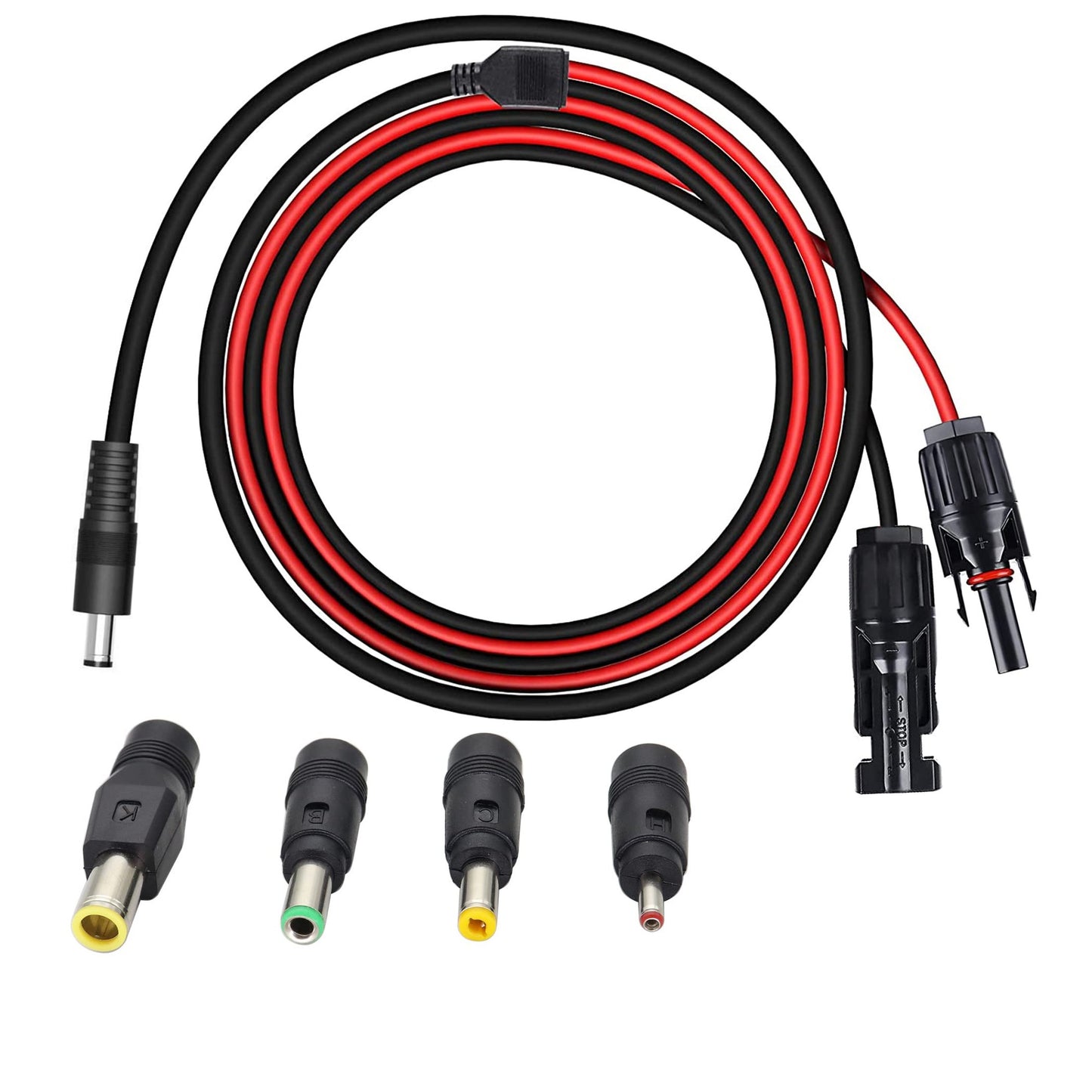 Versatile Solar Panel Adapter Cable with Multiple DC Connectors 1.5m 16AWG