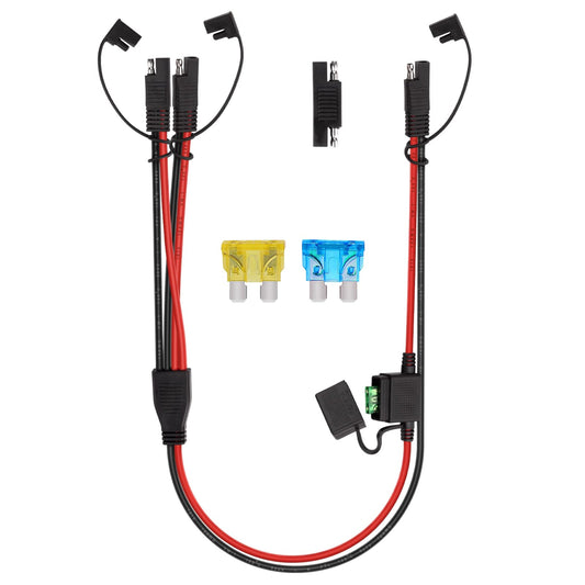 10 Gauge SAE Splitter Extension Cable with Polarity Reverse and Fuse Holder