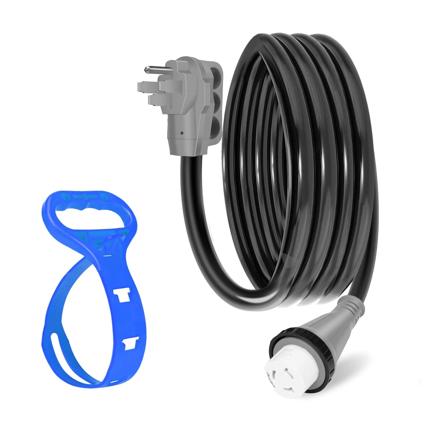 15FT Heavy Duty RV Power Extension Cord with Organizer and Twist Lock Adapter
