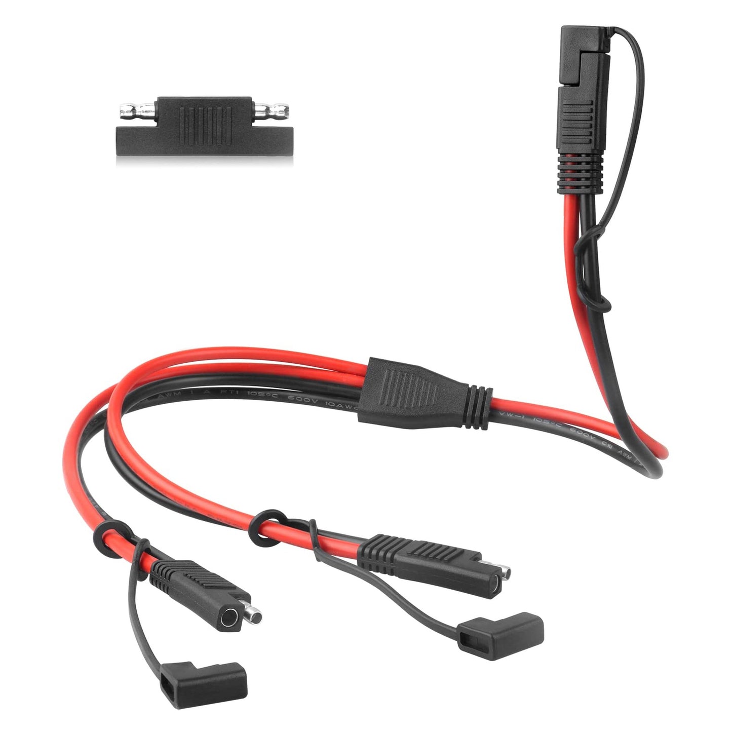 SAE Connector Splitter 10AWG Y Cable for Solar Battery and Vehicle Use