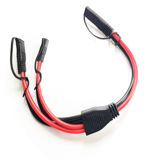 SAE Y Splitter Adapter 10AWG for Solar Battery Connection 1 to 2 Extension Cable