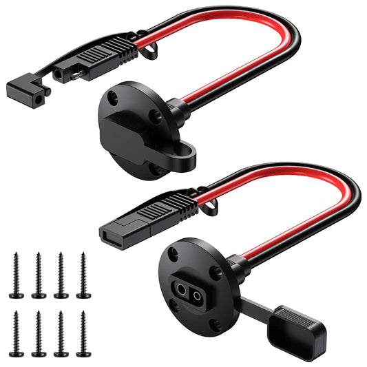 Weatherproof SAE Connector Socket for Solar Generator Quick Connect 2 Pack