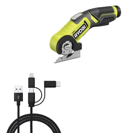 AllCharge 3-in-1 USB Cable for Ryobi Lithium Power Cutter Jet Black