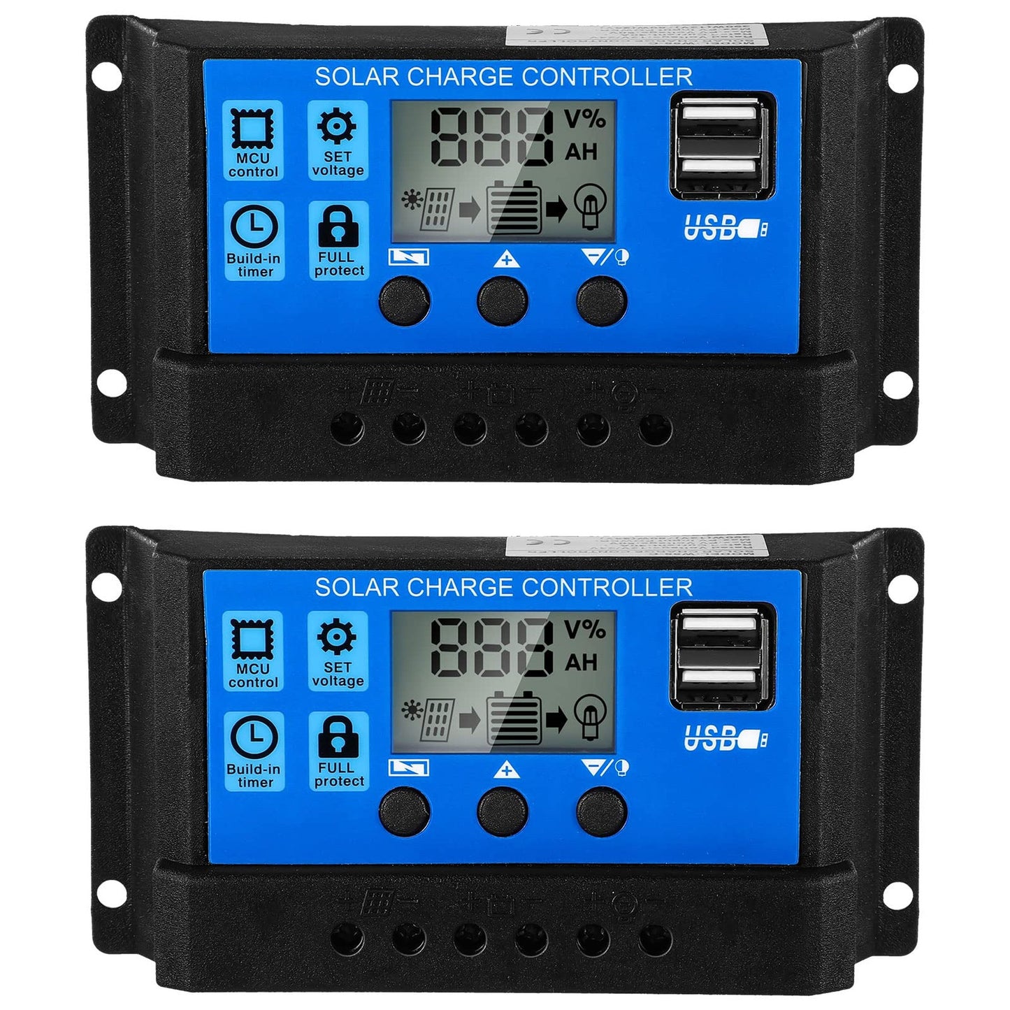 Smart Solar Charge Regulator with LCD Display and Dual USB Ports