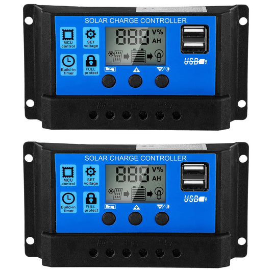 Smart Solar Charge Regulator with LCD Display and Dual USB Ports