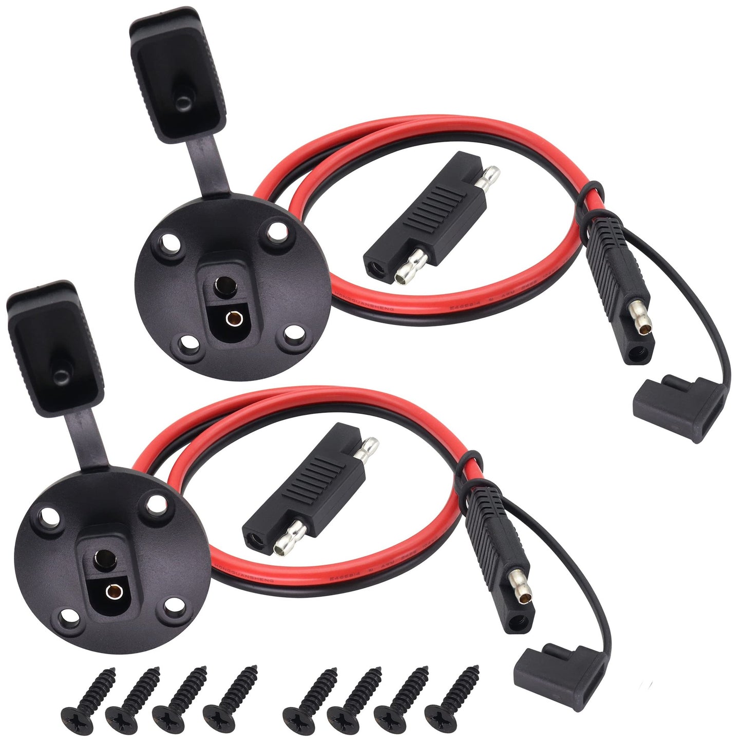 Dual 10AWG Weatherproof SAE Power Connector Cable for Solar Generators