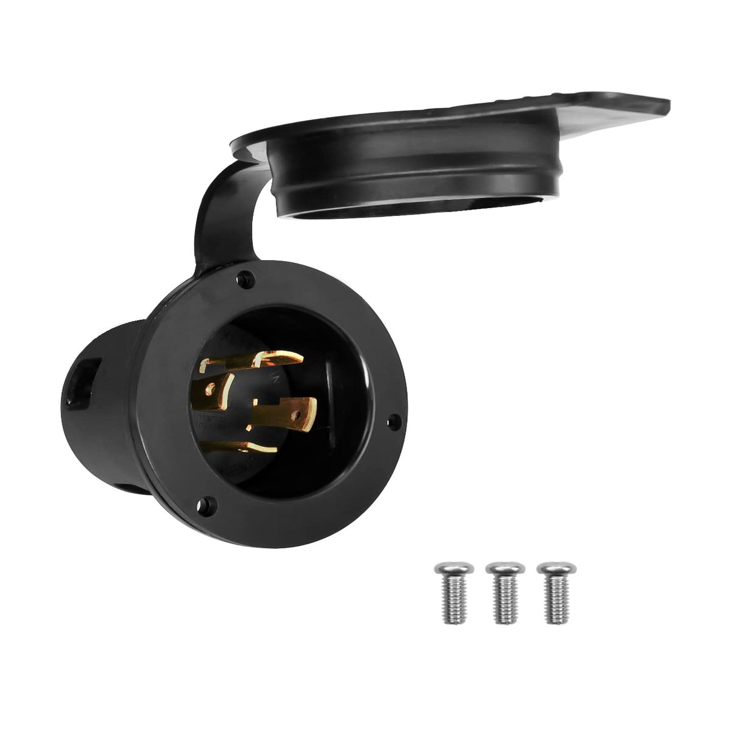 Flanged Power Inlet 30A NEMA L14-30P for RV Generators 125/250V Outlet