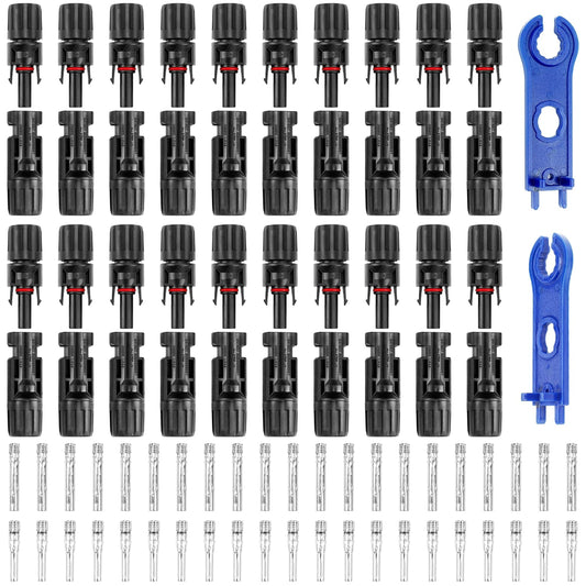 50PCS Waterproof Solar Panel Connectors with Wrenches for 2.5/4/6mm Cables