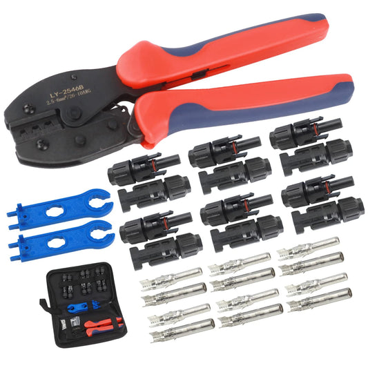 Solar Crimping Tool Kit with Connectors and Wrench for MC4 Panels