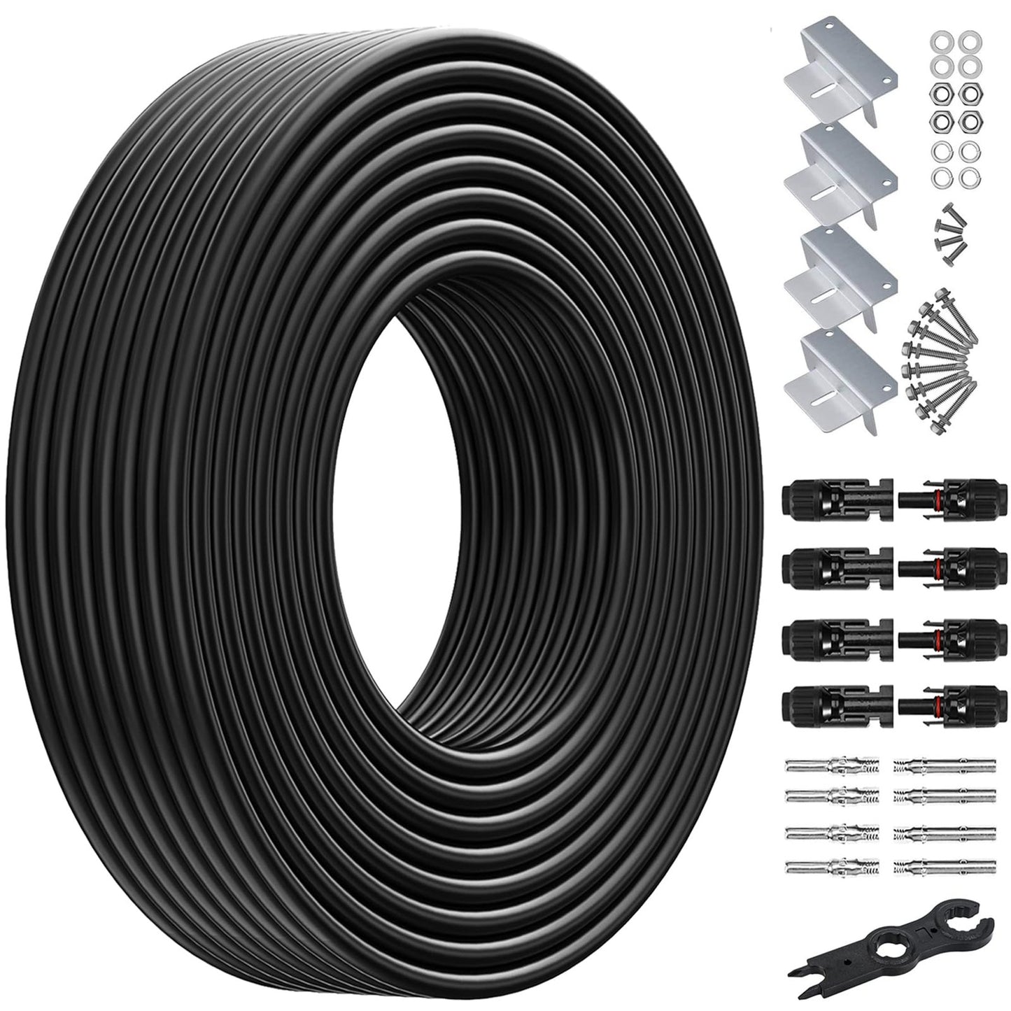 100 Ft 10AWG Solar Extension Cable with Connectors for RV and Boat Use